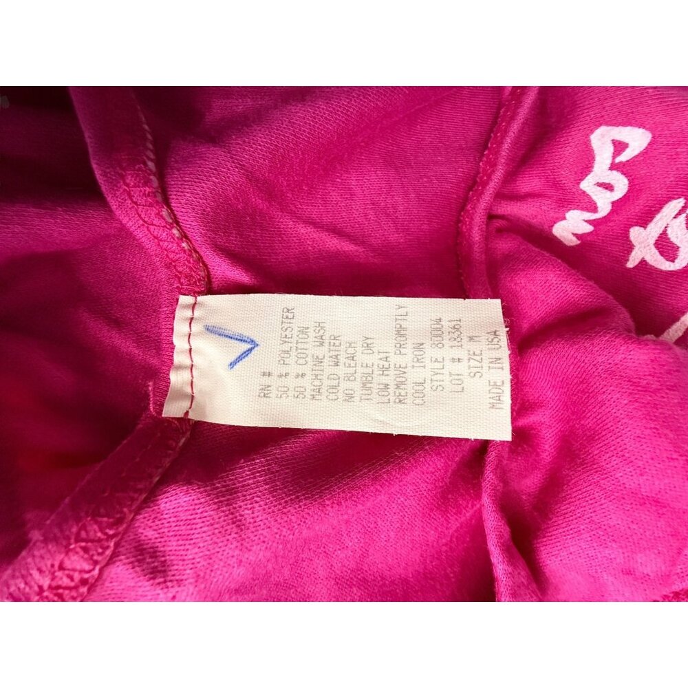 Vintage 80s  Graphic Crop Tank  Fuchsia Pink Size M - Picture 4 of 6